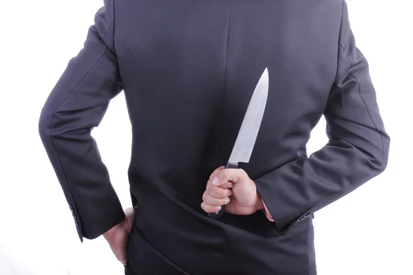 Businessmans holding knife — Stock Photo, Image