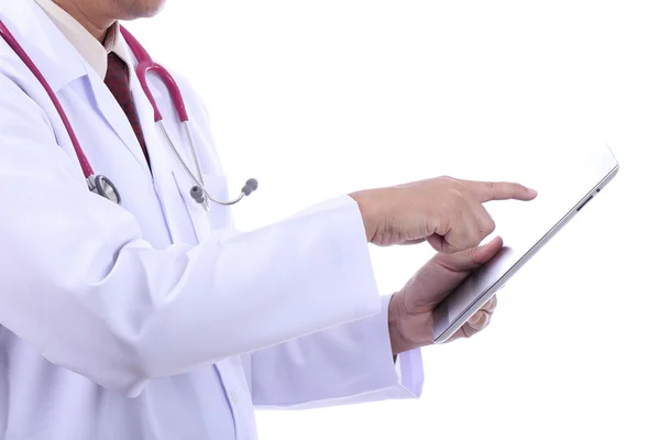 Doctor holding touch pad for check patient — Stock Photo, Image