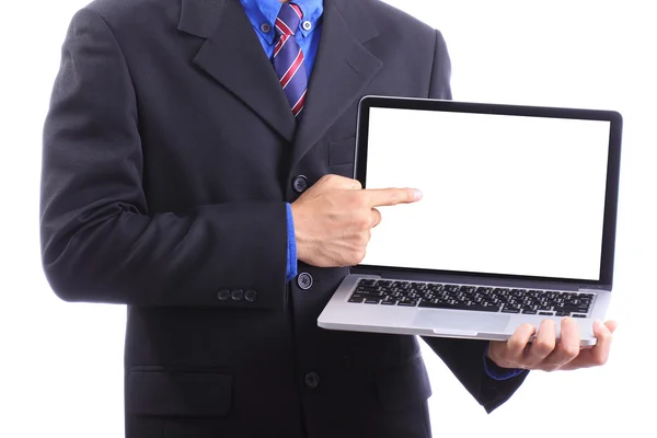 Tipo de hombre de negocios portátil — Foto de Stock