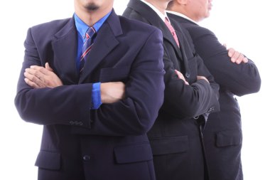 Businessmans çapraz kişinin kol Haritayı vizyon için altyazı