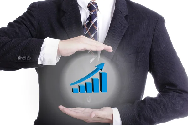 Business cover growing graph — Stock Photo, Image