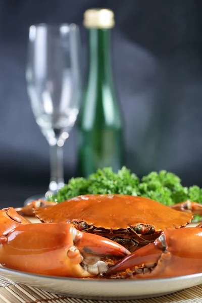 Singapore chili mud crab with wine — Stock Photo, Image