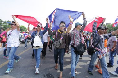 Bangkok - Aralık 9: hükümet için birçok 5 milyon kişi yürüdü