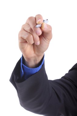 işadamı kullanım kalem kırpma yoluyla bir şey yazmak