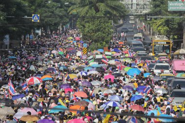 BANGKOK - DEC 9: Many 5 milion people walked for anti government clipart
