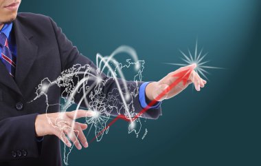 dokunmak için ağ satır işadamı lojistik
