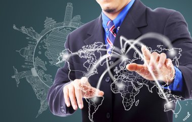 Ağ hattı Gezgin dokunmadan işadamı