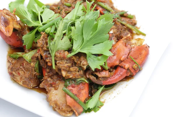 Smażone Singapur chili Krab błotny — Zdjęcie stockowe