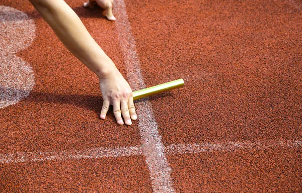 Runner espera botão — Fotografia de Stock