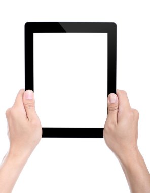 Holding kadınlar tablet pc yapmak için bir şey 