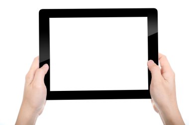 Holding kadınlar tablet pc yapmak için bir şey 