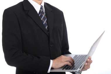 işadamı anahtar onun laptop ile bir şey 