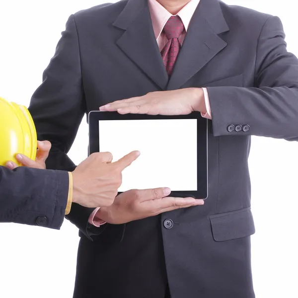 Engineer discuss and present his job for prepare — Stock Photo, Image