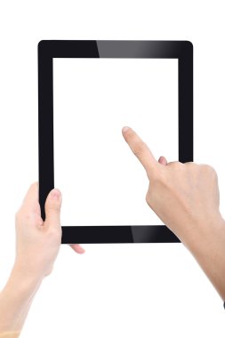 Holding kadınlar tablet pc yapmak için bir şey 