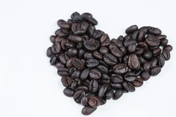 Hart van liefde met kop koffie — Stockfoto