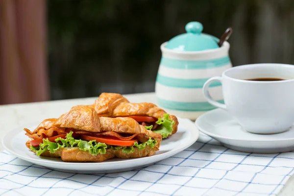 Close up Croissants breakfast food — Stock Photo, Image