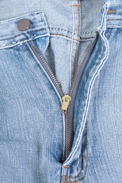Zblízka džíny zip — Stock fotografie