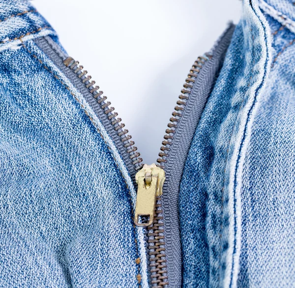 Close-up van jeans zip — Stockfoto