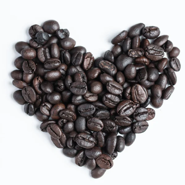 Hart van liefde met kop koffie — Stockfoto