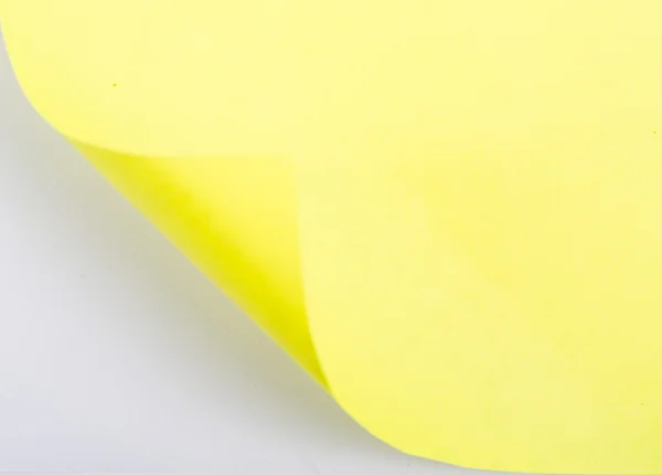 Otwórz conner żółty papier — Zdjęcie stockowe