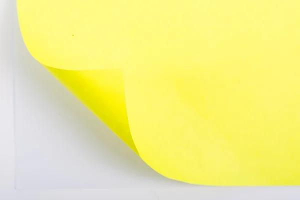 Open conner of yellow paper — Stock Photo, Image