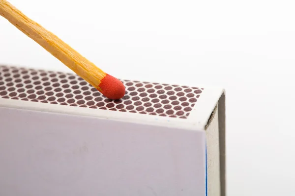 Match and matchbox isolated — Stock Photo, Image