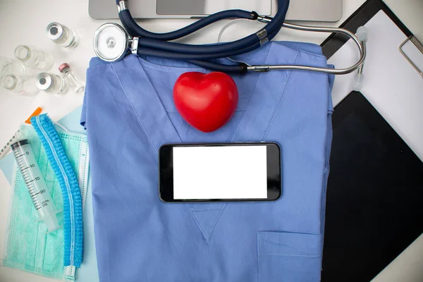Especialista Cardiología Profesional Lista Especial Para Corazón Concepto Bandera Médico —  Fotos de Stock