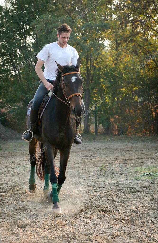 Znalezione obrazy dla zapytania young man and horse