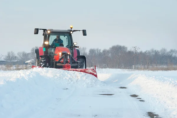 Trator limpeza neve — Fotografia de Stock