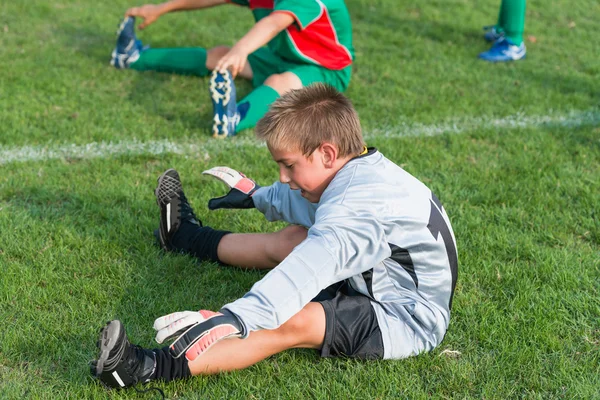 Portero niños fútbol —  Fotos de Stock