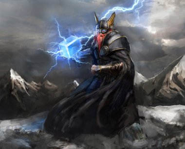 god of lightning thor clipart