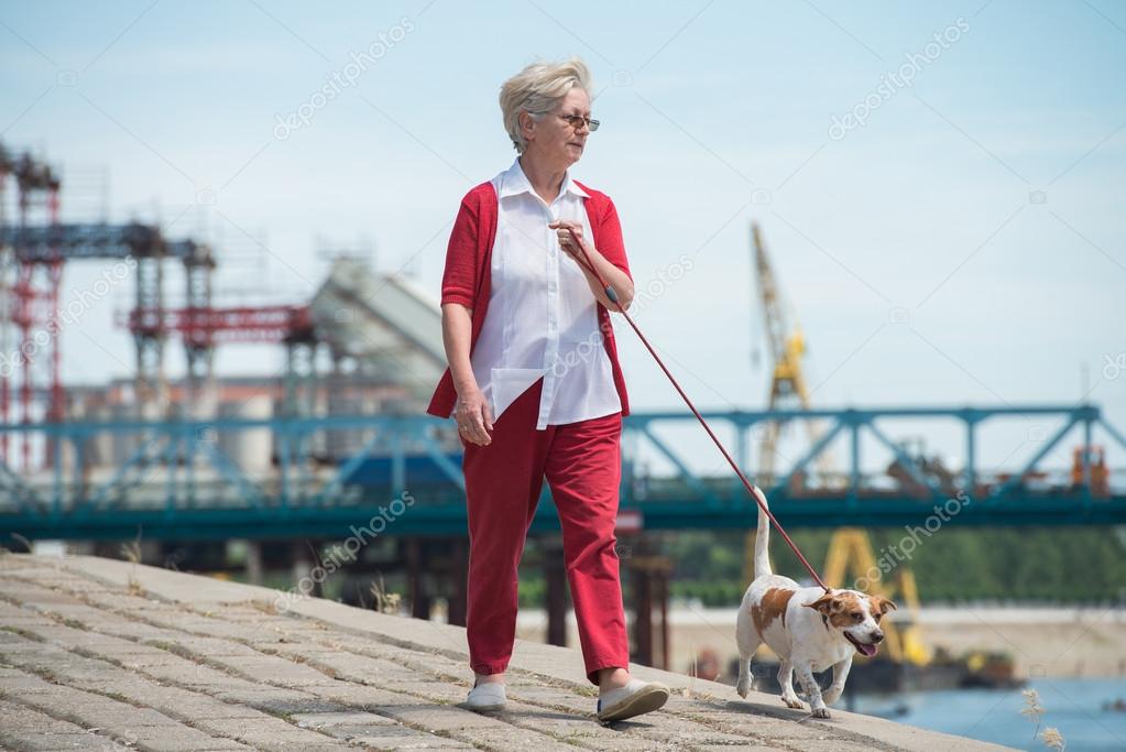Senior woman and  her dog