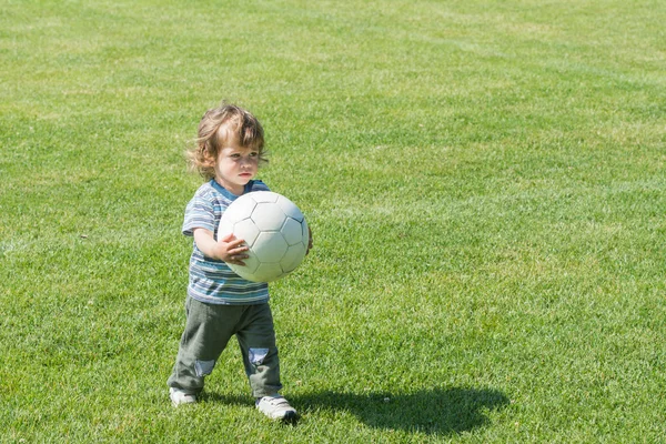 Boy with soccer ball — Stock Photo, Image