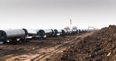 Doğal gaz boru hattı inşaatı. 