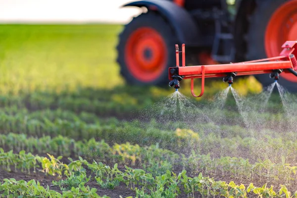 Nozzle Tractor Sprinklers Sprayed Soybean Spraying Stock Photo