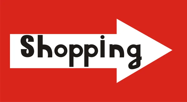 Affiche shopping avec flèche — Image vectorielle