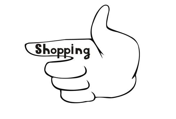 Shopping chanter sur fond blanc — Image vectorielle