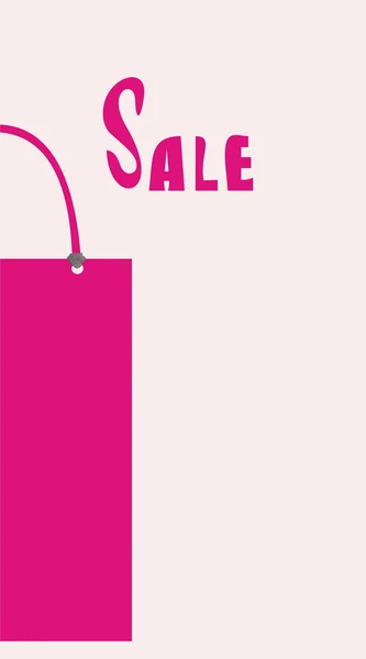 Cartel de venta con bolsa rosa — Vector de stock
