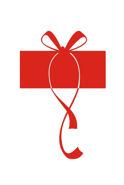 リボン付け贈与の赤い箱 — ストックベクタ