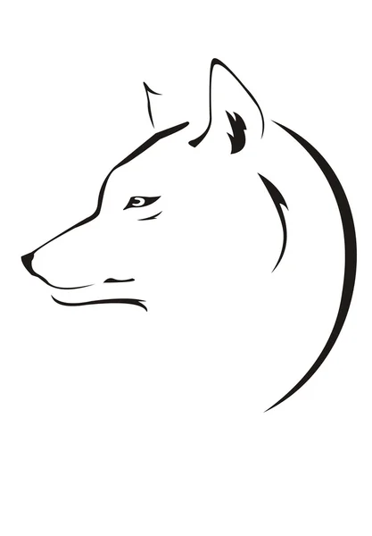 頭のオオカミのスケッチ — ストックベクタ