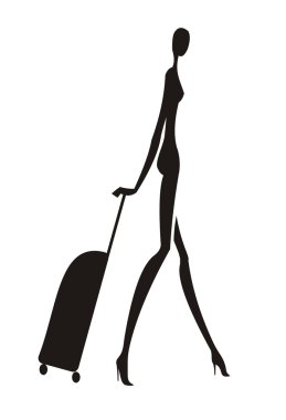 kadın havaalanında