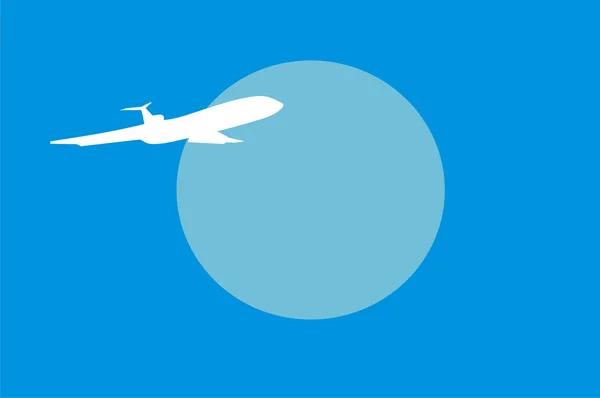 Passagierflugzeug auf blauem Hintergrund — Stockvektor