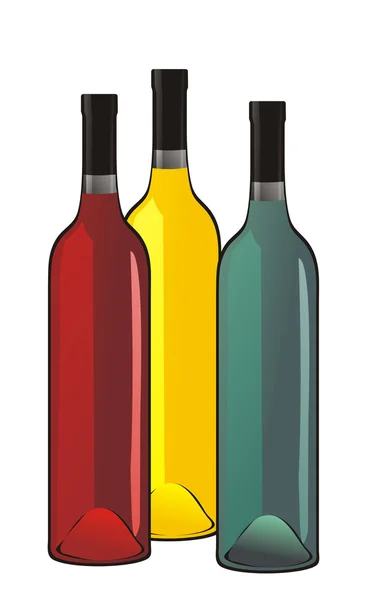 Botellas de bebida alcohólica — Vector de stock