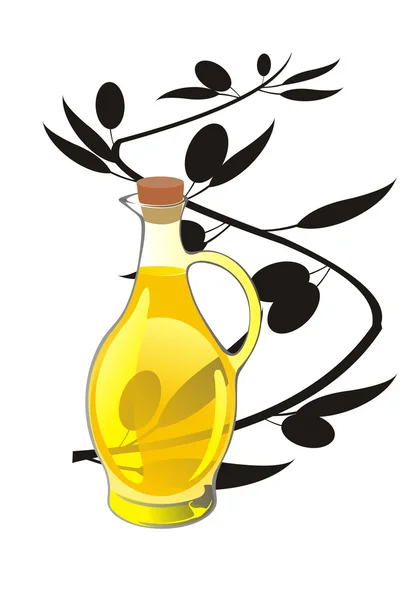 Botella de aceite de oliva — Vector de stock