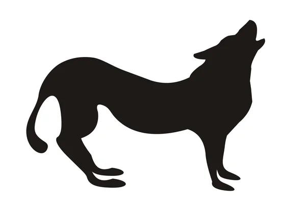 Silhouette of wolf — Stock Vector