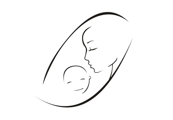 Image of mother and baby — Stock Vector