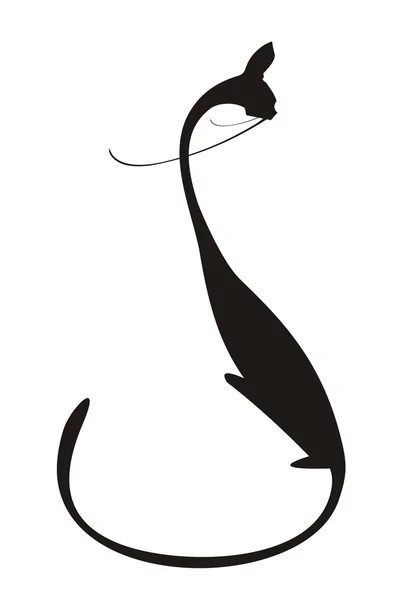 Silhouette de chat — Image vectorielle