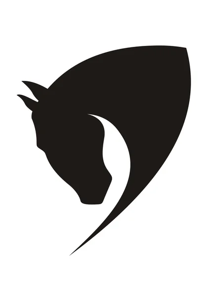Black horse head — Stock Vector