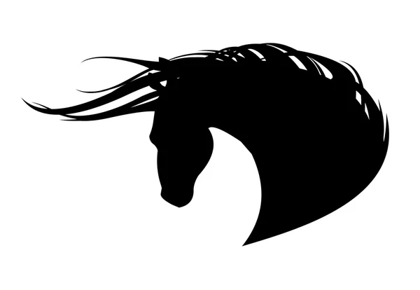 Cabeza negra caballo — Vector de stock