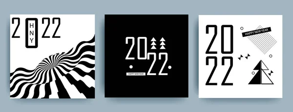 Design Criativo Para Cartão Ano Novo 2022 Fundo Moderno Cartaz —  Vetores de Stock